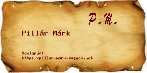 Pillár Márk névjegykártya